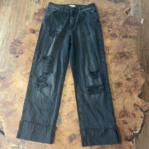 Forever 21 black ripped mom jeans